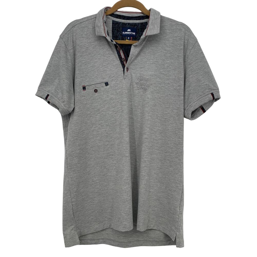 Clandestine Menswear‎ X-Large Polo Shirt Short Sleeve OSTNY Gray